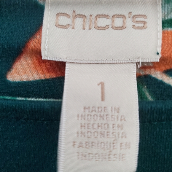 CHICO'S Womans Top Size Med (1) Botantical Print - Picture 5 of 7